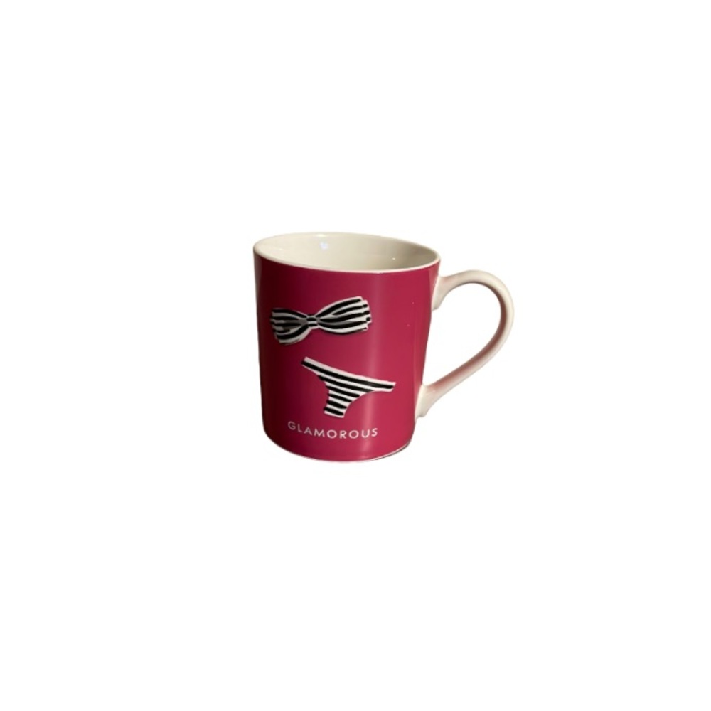 Kate Spade Things We Love “Glamorous” Pink and White Mug